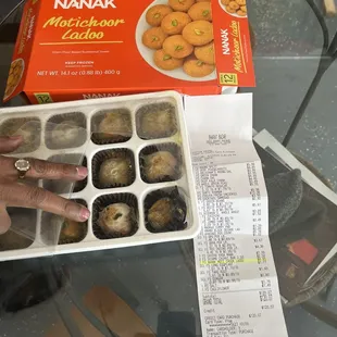Receipt and fungus on the sweets