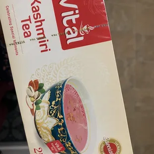 Pre-bagged pink tea ($5.99) This tea is very caffeinated, will keep you up all day/night.