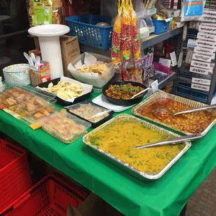 Food sampling. Thanks to Shah Jee for the food that you brought in.