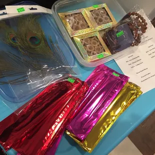 Religious corner: incense: golden aura, sharing Lakshmi, yagna dhoop, peacock feather. All products worshiped and energized.