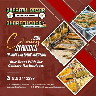 We do provide catering services along with dine and take out options.