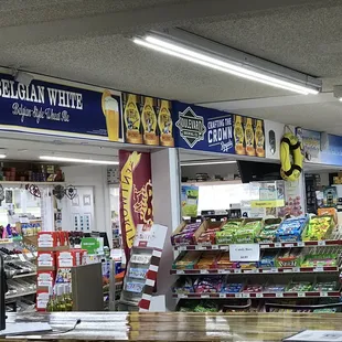 Inside of.Bharti Liquor, Lexington, Mo. Lots of snack options