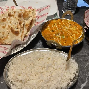 Butter Naan and Chicken Tikka Masala