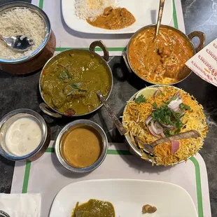 Butter chicken, Gongura mutton, Mughlai Biryani, Garlic butter naan