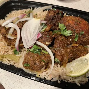 Pandalapaka fry piece chicken biryani
