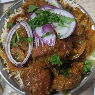 Fry chicken biryani