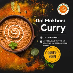 Indulge in the rich and creamy goodness of our Dal Makhni Curry at Bhojan Xpress. A taste that speaks volumes of comfort and flavor.