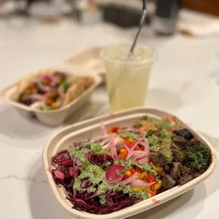 Salmon/steak quinoa bowl