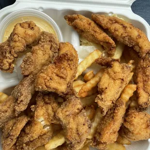 Chicken tenders and fries