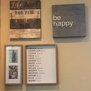 Decorations on the walls.