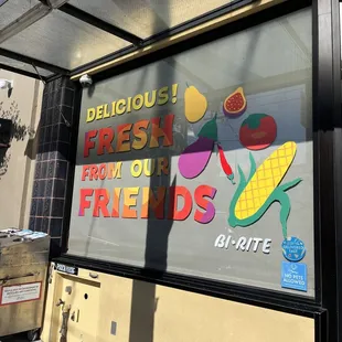 Sign outside on the window