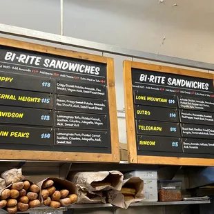 Bi-Rite Sandwiches selection