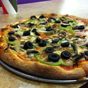 Medium veggie pizza ($16.25)