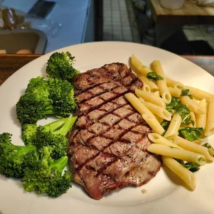 RIB Eye Steak brocoli and French Fries