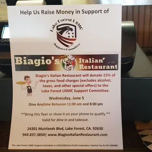 Join us for a Fndraiser for our Marines!!!