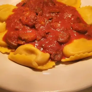 Ravioli with Marinara and Sautéed Mushrooms