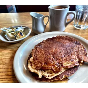 Two &quot;Pumpkin&quot; Pancakes Go w/ New York Strip Steak Pretty Good! Bialy&apos;s Cafe.Evergreen Park, IL Breakfast/Lunch Great Service &amp;Food. Cool!