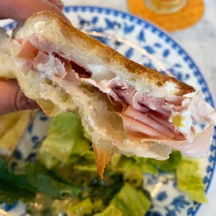 Mortadella, manchego &amp; stracchino on focaccia