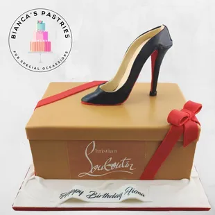 Shoe cake, designer cake, specialty cake, Louboutin cake