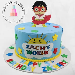 Ryan&apos;s world, custom cake, kids cake