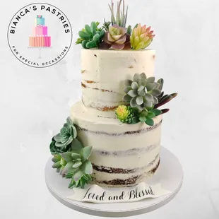 Semi naked cake, succulent cake, wedding cake, buttercream cake, custom cake