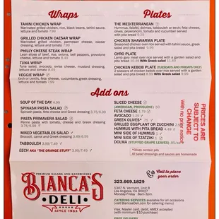 menu