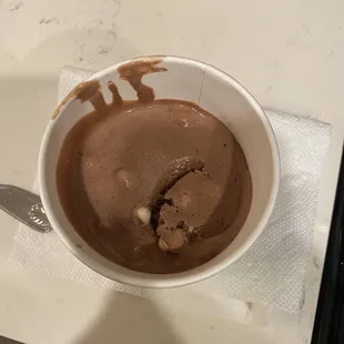 1/2 of pint of Rocky Road