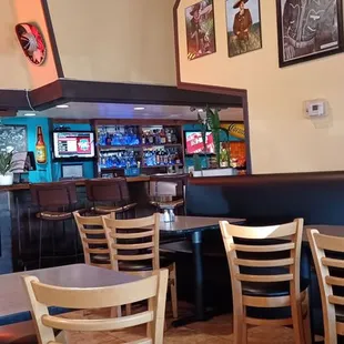 This is a view of the bar area, and restaurant area.