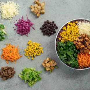 a variety of vegetables and meats