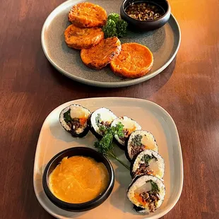 Top: Kimchi Jeon Bottom: Gimbap