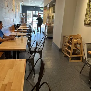 Seating area, for the few who come in person