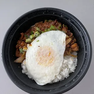 Spicy Pork over Rice (Jeyuk Dubap). I would order this again. Filling. Seasoned well. iP12PM