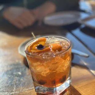 Classic old fashioned cocktail
