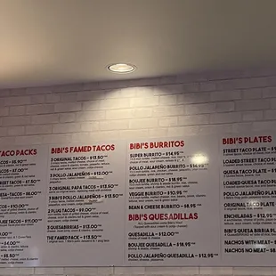 Menu is easy to read and has a great variety!