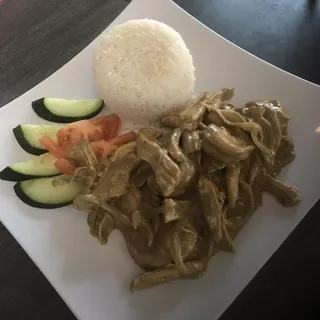 Chicken and Shrimp Lemongrass Curry Bowl