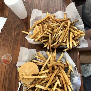 Cheeseburger and fries combo