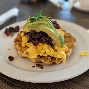 BAE Bacon Avocado Egg) Waffle