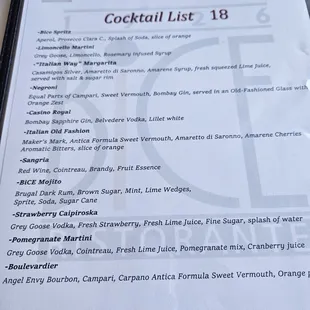 menu