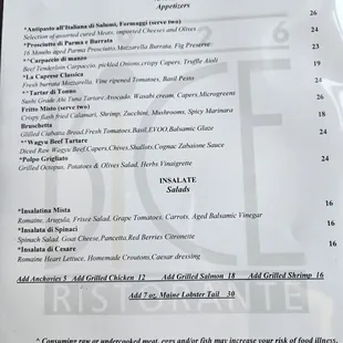 menu