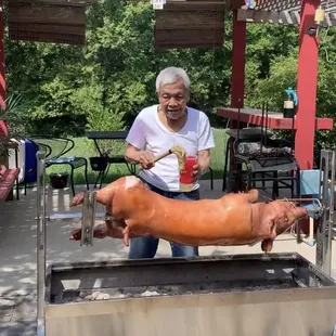 My dad roasting his birthday