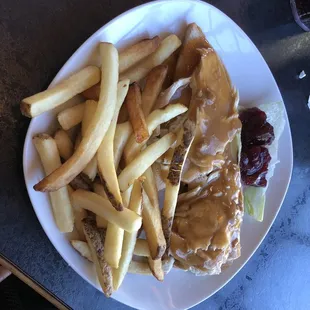 Open face turkey sandwich