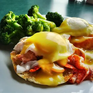 Lobster Benedict with Broccoli