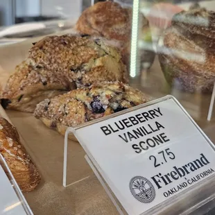 blueberry vanilla scone and other pastries