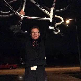 When this picture was taken I just finished 3200 miles in four months and I just turned 60 thanks bicycle exchange