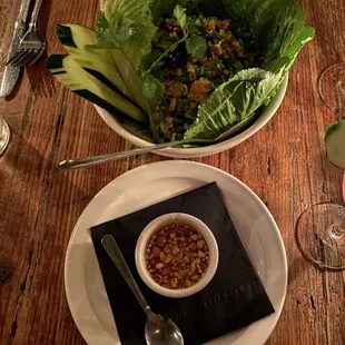 Crispy Rice Lettuce Wrap Dinner