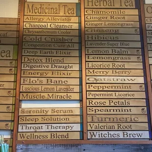 Tea selection