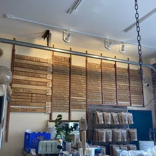 Tea menu