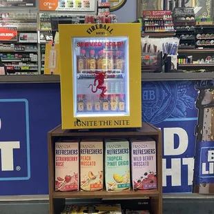 a display of beverages