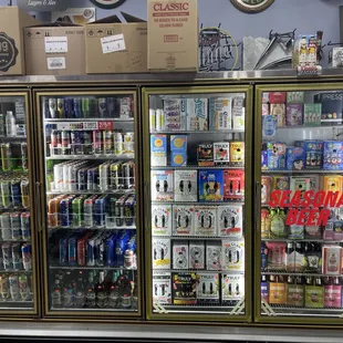 a display of beverages