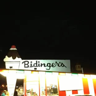 The original sign and ice cream cone.  It has been repainted.